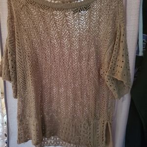 Brown crochet top size large